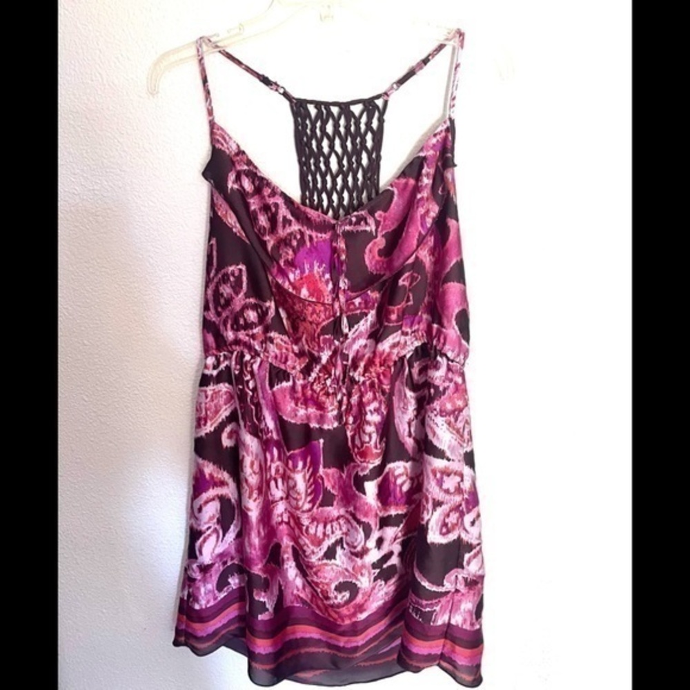 XHILARATION Purple/pink paisley print sun dress L